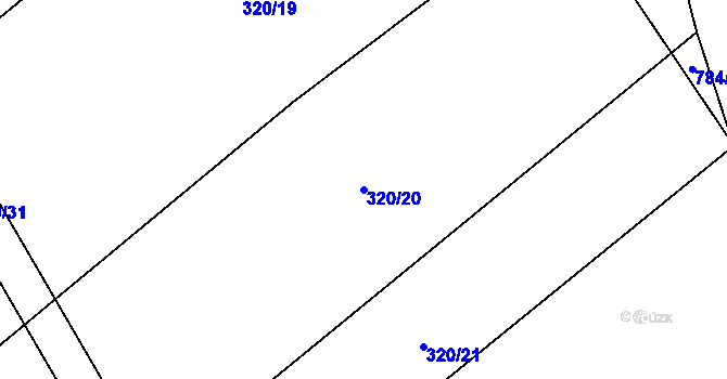 Parcela st. 320/20 v KÚ Čenkov u Třešti, Katastrální mapa