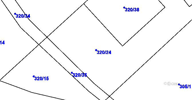 Parcela st. 320/24 v KÚ Čenkov u Třešti, Katastrální mapa