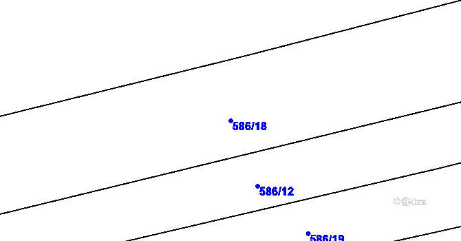 Parcela st. 586/18 v KÚ Čenkov u Třešti, Katastrální mapa