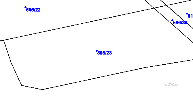 Parcela st. 586/23 v KÚ Čenkov u Třešti, Katastrální mapa