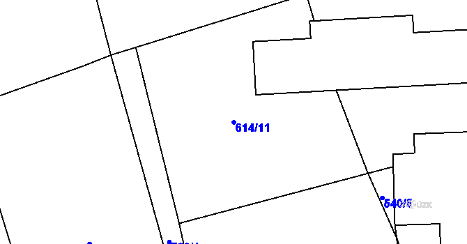 Parcela st. 614/11 v KÚ Čenkov u Třešti, Katastrální mapa