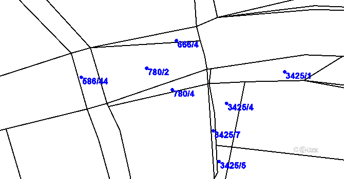Parcela st. 780/4 v KÚ Čenkov u Třešti, Katastrální mapa