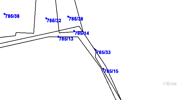 Parcela st. 785/33 v KÚ Čenkov u Třešti, Katastrální mapa
