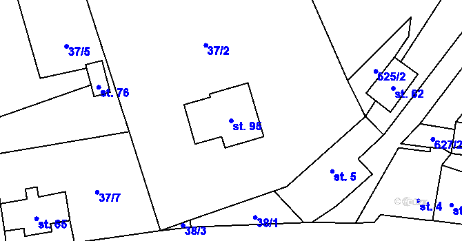 Parcela st. 95 v KÚ Čenkov u Třešti, Katastrální mapa