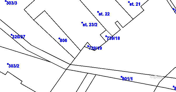 Parcela st. 739/19 v KÚ Čenkov u Třešti, Katastrální mapa