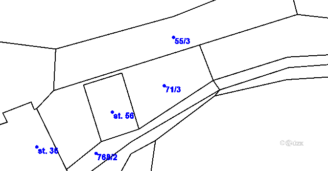 Parcela st. 71/3 v KÚ Čenkov u Třešti, Katastrální mapa