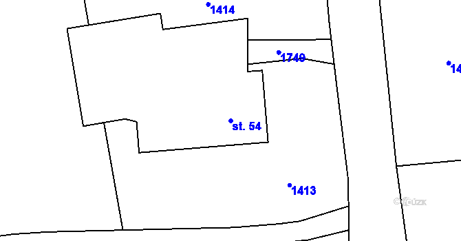 Parcela st. 54 v KÚ Čenkov u Bechyně, Katastrální mapa