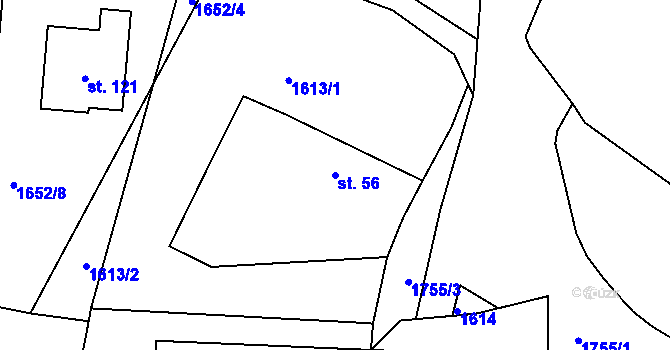 Parcela st. 56 v KÚ Čenkov u Bechyně, Katastrální mapa