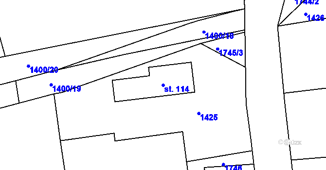 Parcela st. 114 v KÚ Čenkov u Bechyně, Katastrální mapa