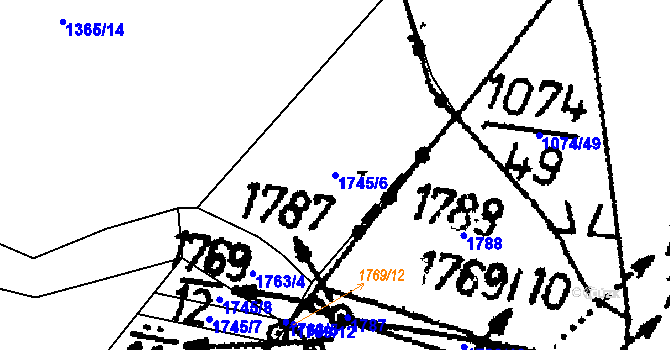 Parcela st. 1745/6 v KÚ Čenkov u Bechyně, Katastrální mapa