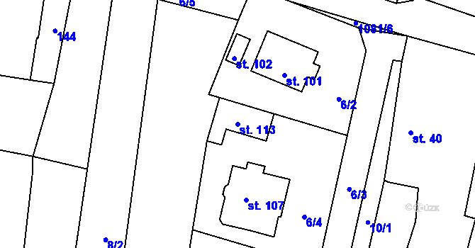 Parcela st. 113 v KÚ Čenkov u Malšic, Katastrální mapa