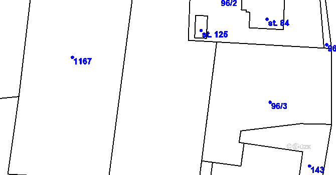 Parcela st. 96/4 v KÚ Čenkov u Malšic, Katastrální mapa
