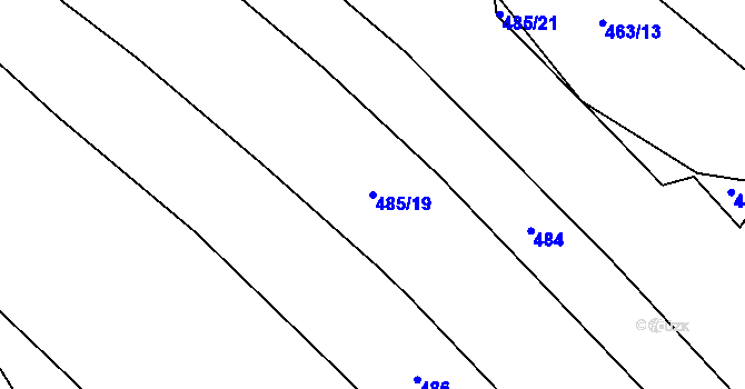 Parcela st. 485/19 v KÚ Dobřejice, Katastrální mapa