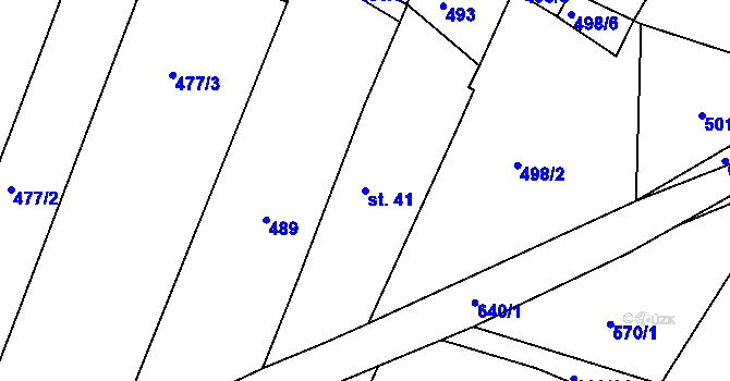 Parcela st. 41 v KÚ Třebelice, Katastrální mapa