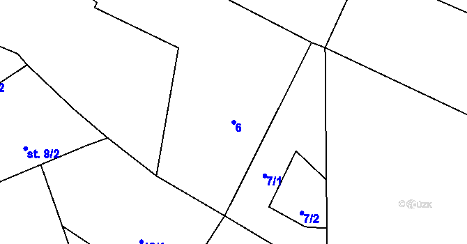 Parcela st. 6 v KÚ Třebelice, Katastrální mapa