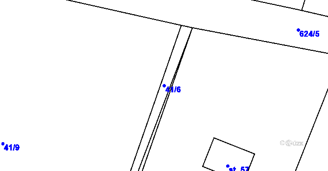 Parcela st. 41/6 v KÚ Třebelice, Katastrální mapa
