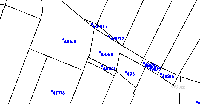 Parcela st. 498/1 v KÚ Třebelice, Katastrální mapa