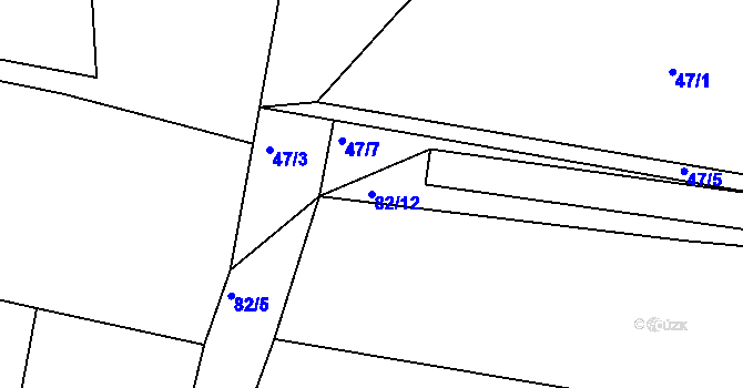Parcela st. 82/12 v KÚ Třebelice, Katastrální mapa