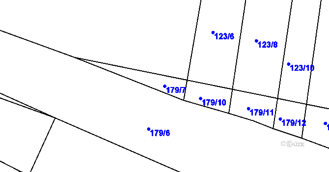 Parcela st. 179/7 v KÚ Třebelice, Katastrální mapa