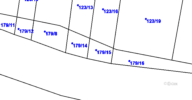 Parcela st. 179/15 v KÚ Třebelice, Katastrální mapa