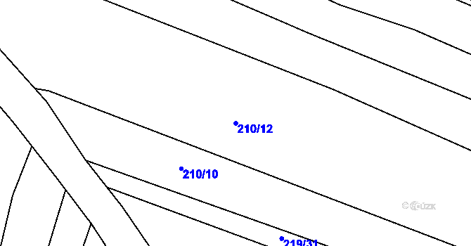 Parcela st. 210/12 v KÚ Třebelice, Katastrální mapa