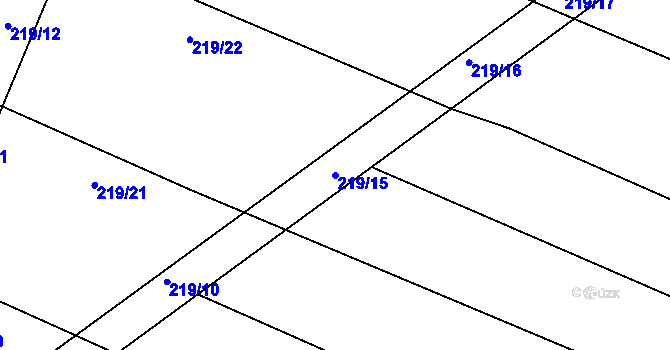 Parcela st. 219/15 v KÚ Třebelice, Katastrální mapa