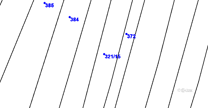 Parcela st. 321/15 v KÚ Třebelice, Katastrální mapa