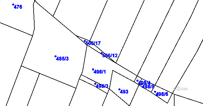 Parcela st. 506/12 v KÚ Třebelice, Katastrální mapa