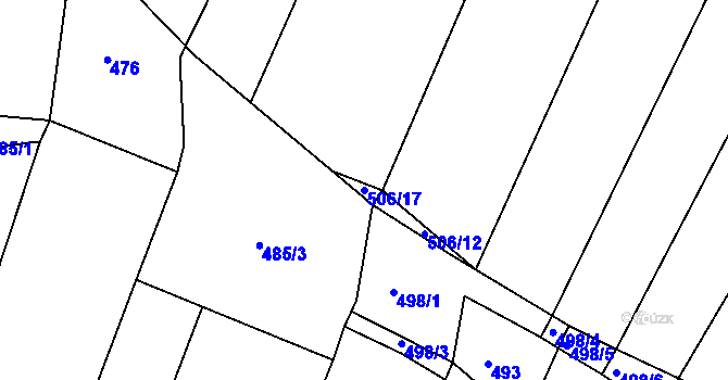 Parcela st. 506/17 v KÚ Třebelice, Katastrální mapa