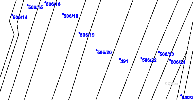 Parcela st. 506/20 v KÚ Třebelice, Katastrální mapa