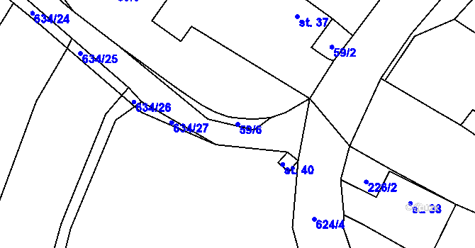 Parcela st. 59/6 v KÚ Třebelice, Katastrální mapa