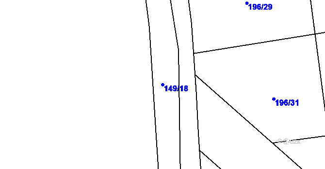 Parcela st. 149/18 v KÚ Čenkovice, Katastrální mapa