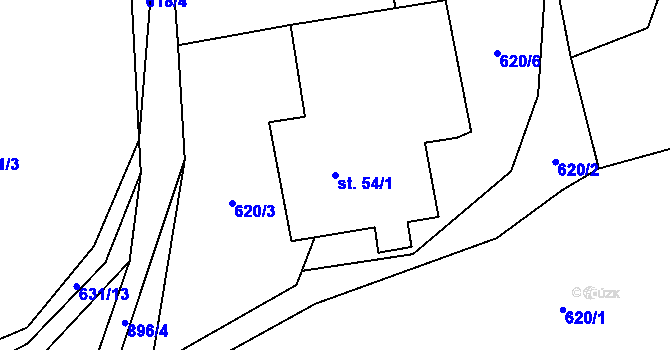 Parcela st. 54/1 v KÚ Čenkovice, Katastrální mapa