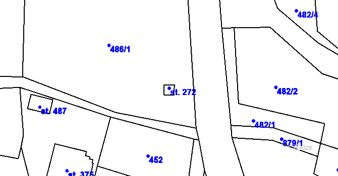 Parcela st. 272 v KÚ Čenkovice, Katastrální mapa