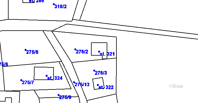 Parcela st. 321 v KÚ Čenkovice, Katastrální mapa