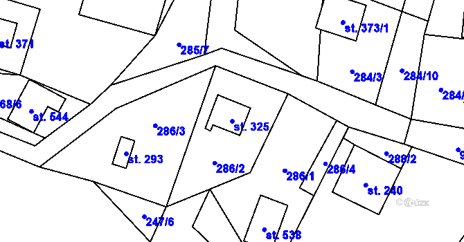 Parcela st. 325 v KÚ Čenkovice, Katastrální mapa