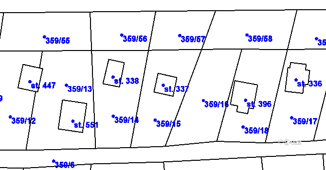 Parcela st. 337 v KÚ Čenkovice, Katastrální mapa
