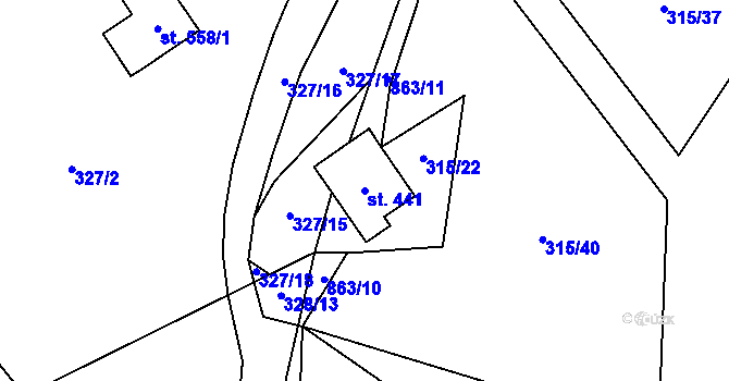 Parcela st. 441 v KÚ Čenkovice, Katastrální mapa