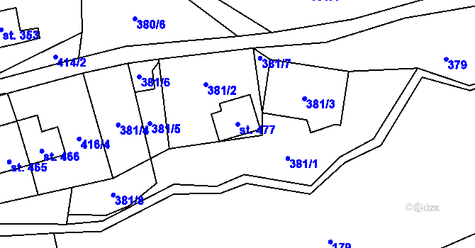 Parcela st. 477 v KÚ Čenkovice, Katastrální mapa