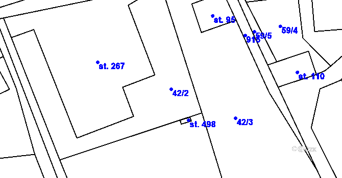 Parcela st. 42/2 v KÚ Čenkovice, Katastrální mapa