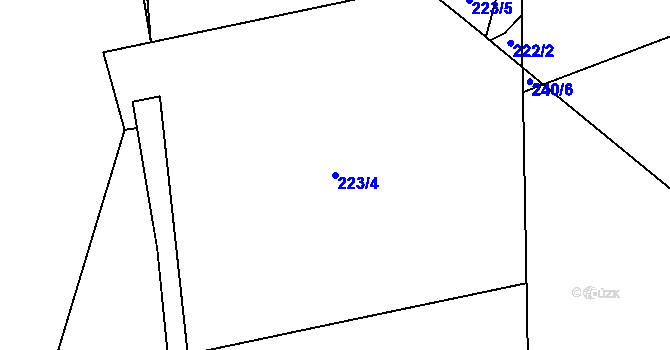 Parcela st. 223/4 v KÚ Čenkovice, Katastrální mapa