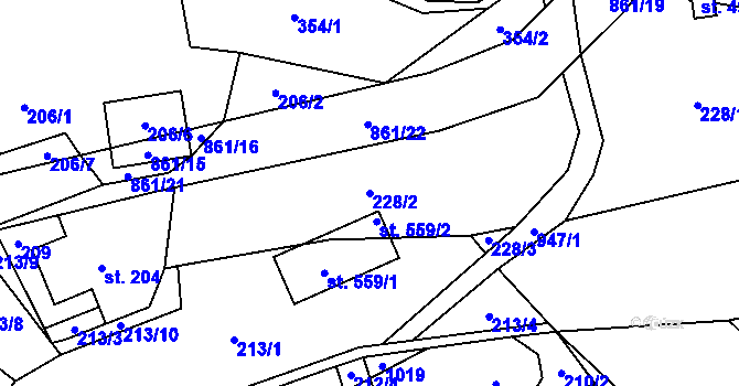 Parcela st. 228/2 v KÚ Čenkovice, Katastrální mapa