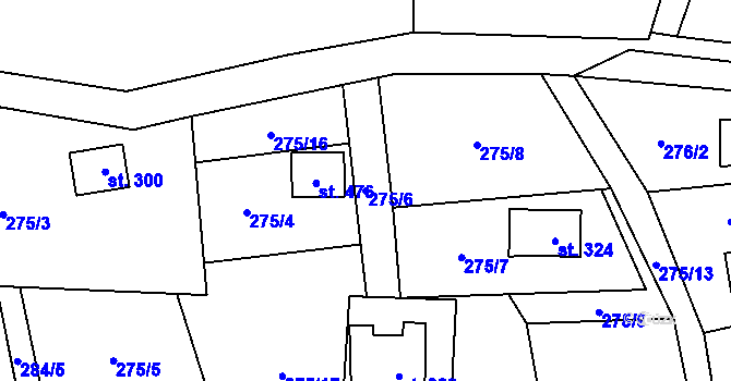 Parcela st. 275/6 v KÚ Čenkovice, Katastrální mapa