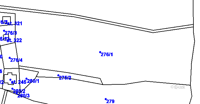 Parcela st. 276/1 v KÚ Čenkovice, Katastrální mapa