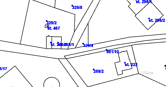 Parcela st. 329/4 v KÚ Čenkovice, Katastrální mapa