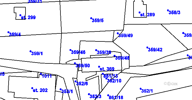 Parcela st. 359/39 v KÚ Čenkovice, Katastrální mapa
