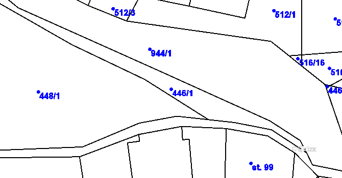 Parcela st. 446/1 v KÚ Čenkovice, Katastrální mapa