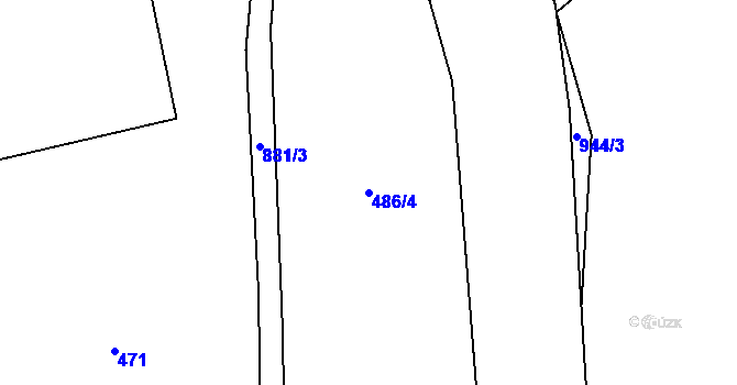 Parcela st. 486/4 v KÚ Čenkovice, Katastrální mapa