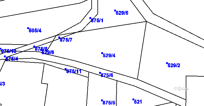 Parcela st. 529/4 v KÚ Čenkovice, Katastrální mapa