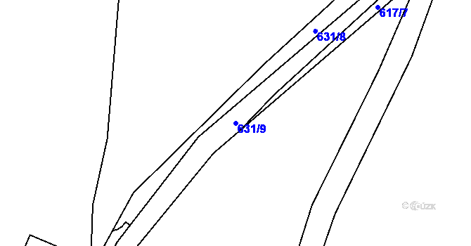 Parcela st. 631/9 v KÚ Čenkovice, Katastrální mapa
